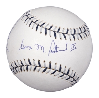 2008 George Steinbrenner and Sons (Hal and Hank) Multi-Signed Offical All-Star Game Baseball (PSA/DNA)
